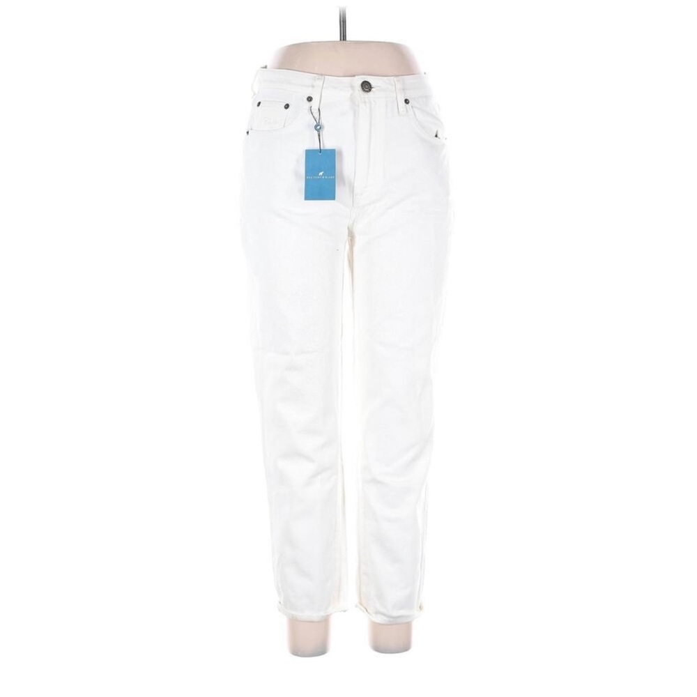 NWT Beaufort & Blake Jeans White Sway Ecru Mom Rigid Denim Straight High Rise